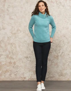 Christine Laure Pulls|Maille*Pull torsadé bleu