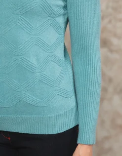 Christine Laure Pulls|Maille*Pull torsadé bleu