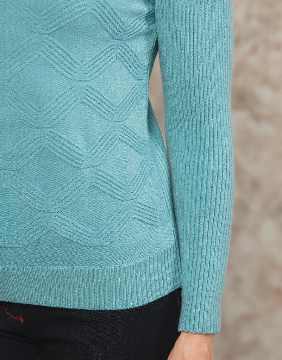 Christine Laure Pulls|Maille*Pull torsadé bleu