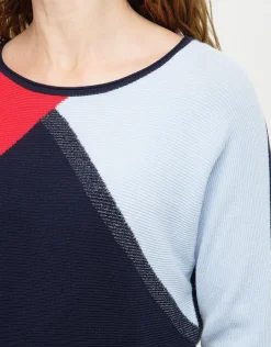 Christine Laure Pulls|Maille*Pull tricolore ample
