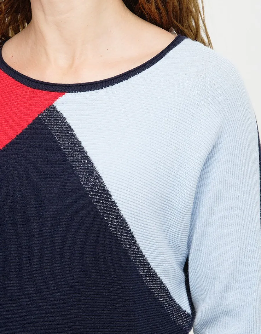 Christine Laure Pulls|Maille*Pull tricolore ample