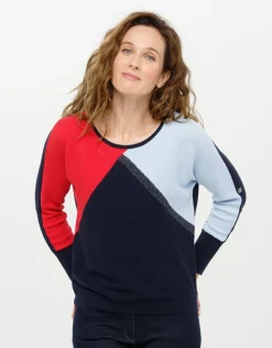 Christine Laure Pulls|Maille*Pull tricolore ample