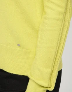 Christine Laure Pulls|Maille*Pull vert anis col polo