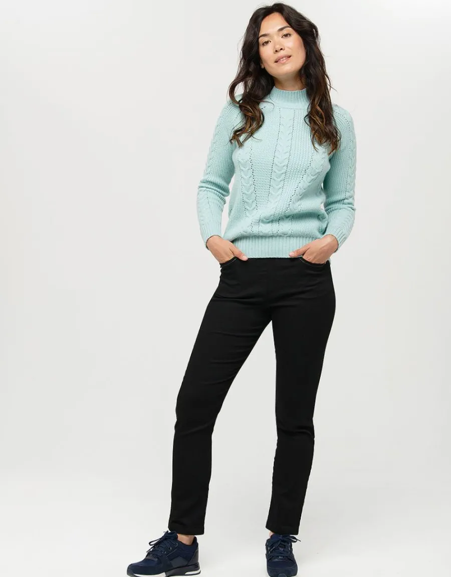 Christine Laure Pulls|Maille*Pull vert d'eau torsades