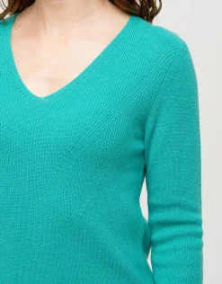 Christine Laure Pulls|Maille*Pull vert laine cachemire