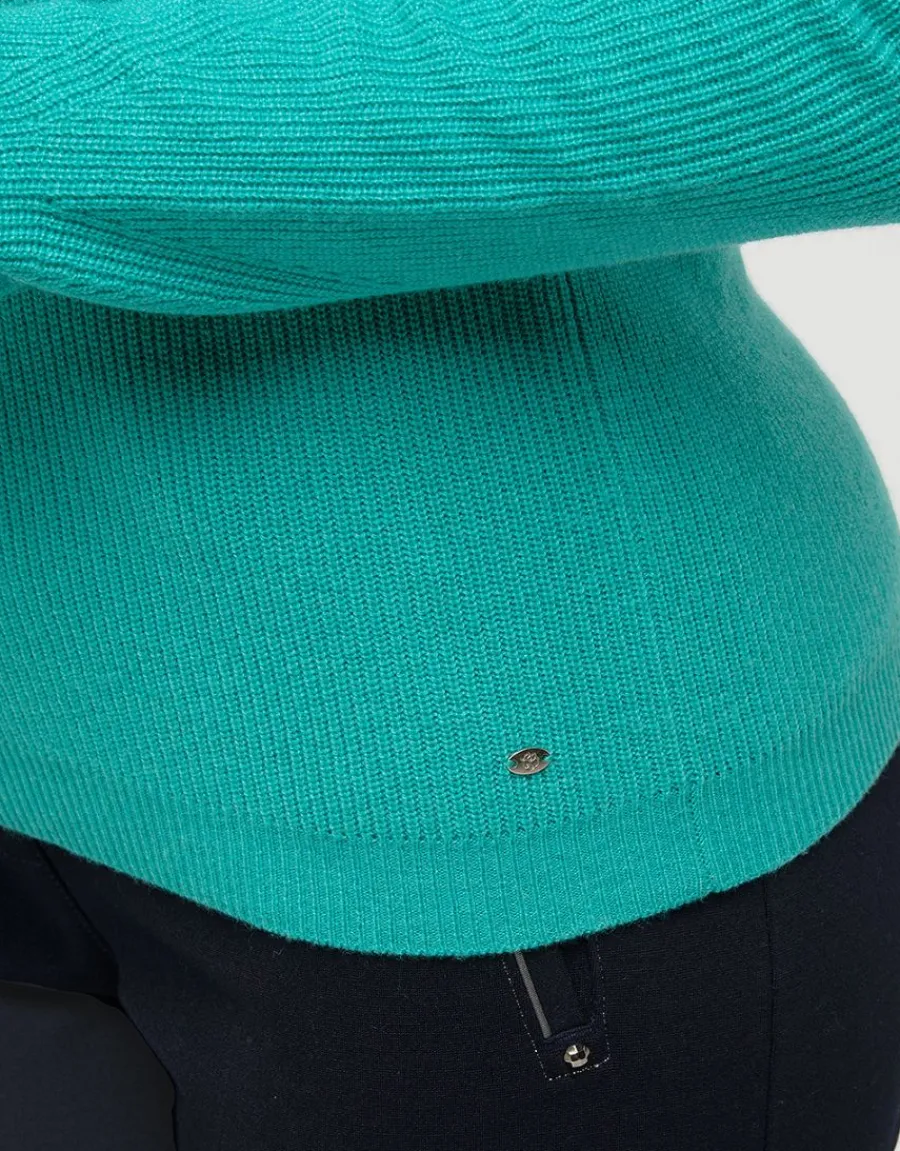 Christine Laure Pulls|Maille*Pull vert laine cachemire