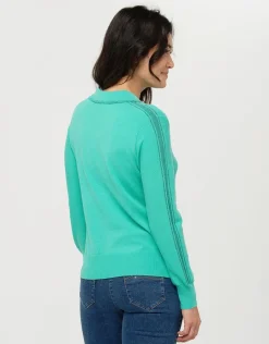 Christine Laure Pulls|Maille*Pull vert menthe col polo