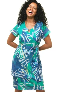 Christine Laure Robes|Robes & Jupes*Robe 100 % coton bleu