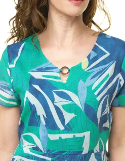 Christine Laure Robes|Robes & Jupes*Robe 100 % coton bleu