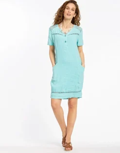 Christine Laure Robes|Robes & Jupes*Robe 100% LIN menthe