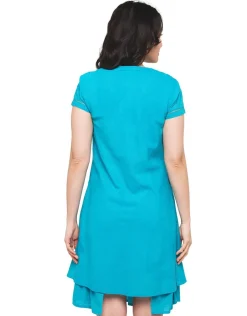 Christine Laure Robes|Robes & Jupes*Robe ajourée bleu coton