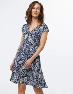 Christine Laure Robes|Robes & Jupes*Robe bleu imprimé fleuri