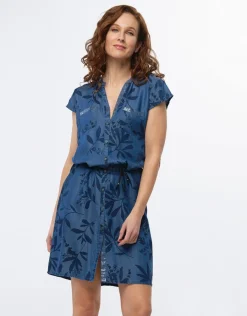 Christine Laure Robes|Robes & Jupes*Robe bleu lyocell