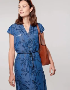 Christine Laure Robes|Robes & Jupes*Robe bleu lyocell