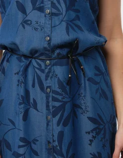 Christine Laure Robes|Robes & Jupes*Robe bleu lyocell