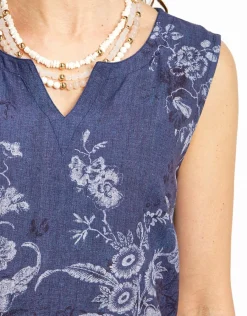 Christine Laure Robes|Robes & Jupes*Robe bleue légère imprimé