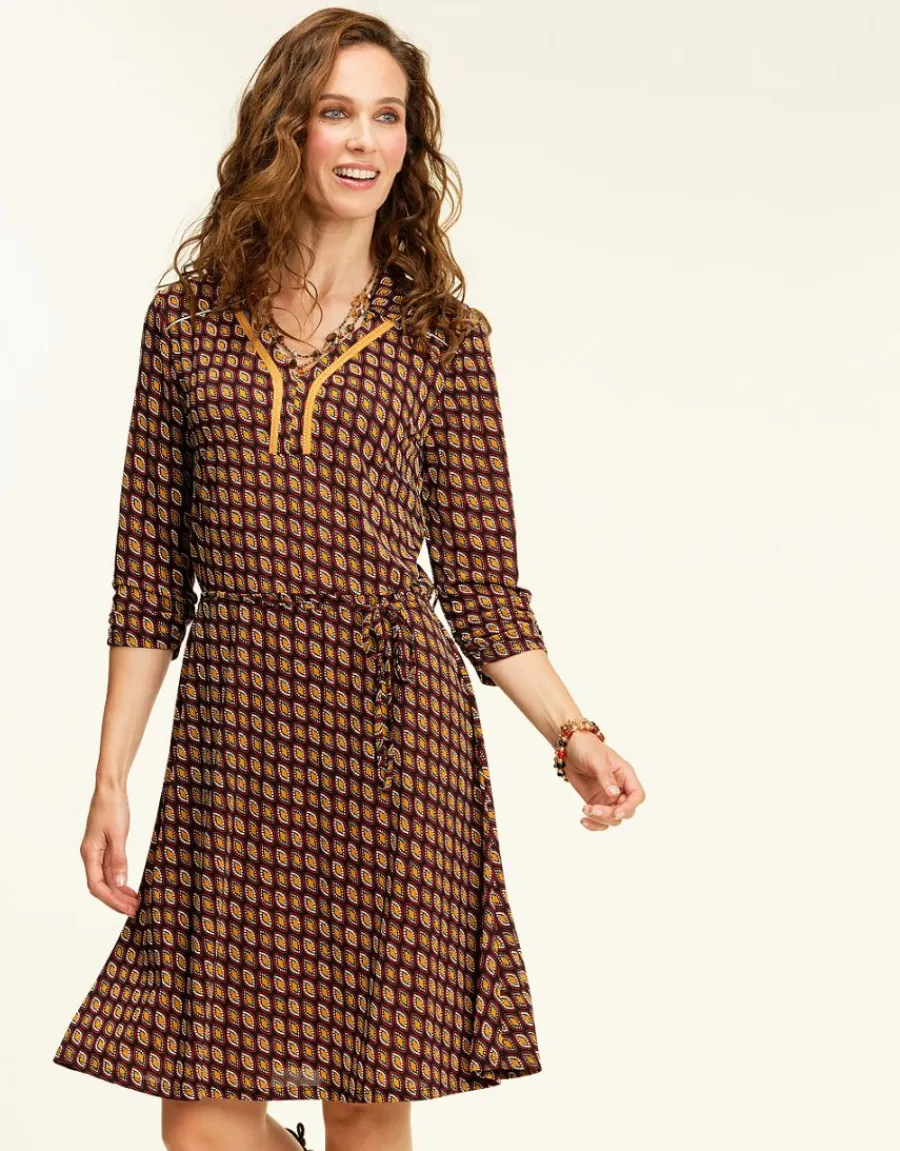 Christine Laure Robes|Robes & Jupes*Robe bordeaux doré