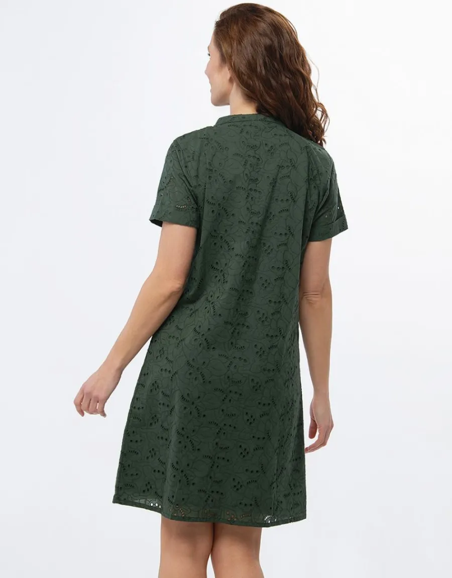 Christine Laure Robes|Robes & Jupes*Robe broderie coton kaki