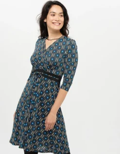 Christine Laure Robes|Robes & Jupes*Robe cache-coeur bleue