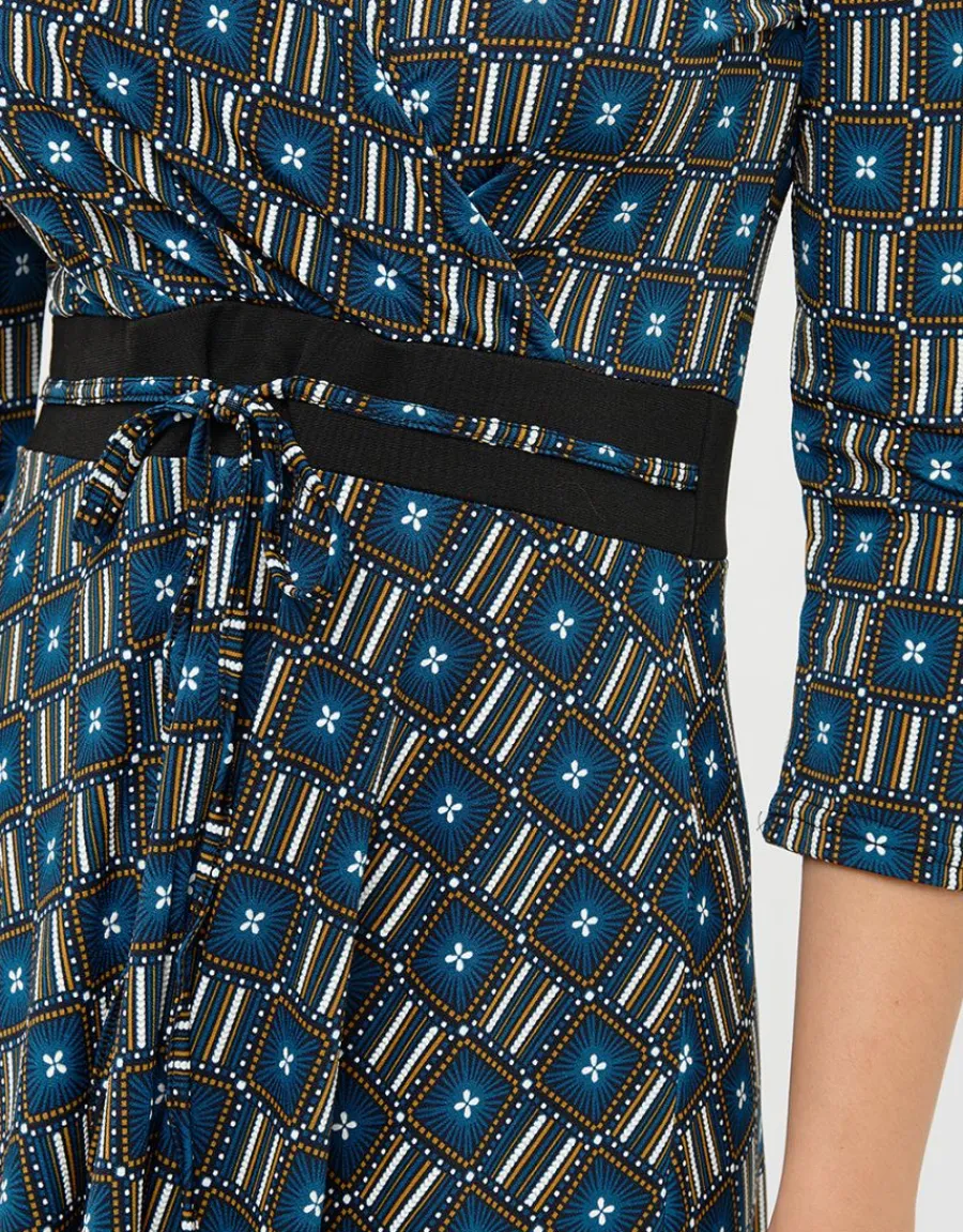 Christine Laure Robes|Robes & Jupes*Robe cache-coeur bleue