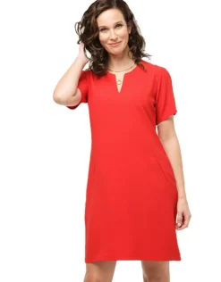 Christine Laure Robes|Robes & Jupes*Robe chic crêpe rouge