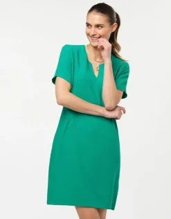 Christine Laure Robes|Robes & Jupes*Robe chic crêpe vert