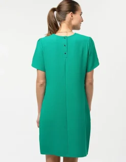 Christine Laure Robes|Robes & Jupes*Robe chic crêpe vert