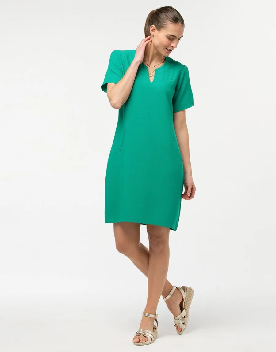 Christine Laure Robes|Robes & Jupes*Robe chic crêpe vert