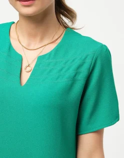 Christine Laure Robes|Robes & Jupes*Robe chic crêpe vert