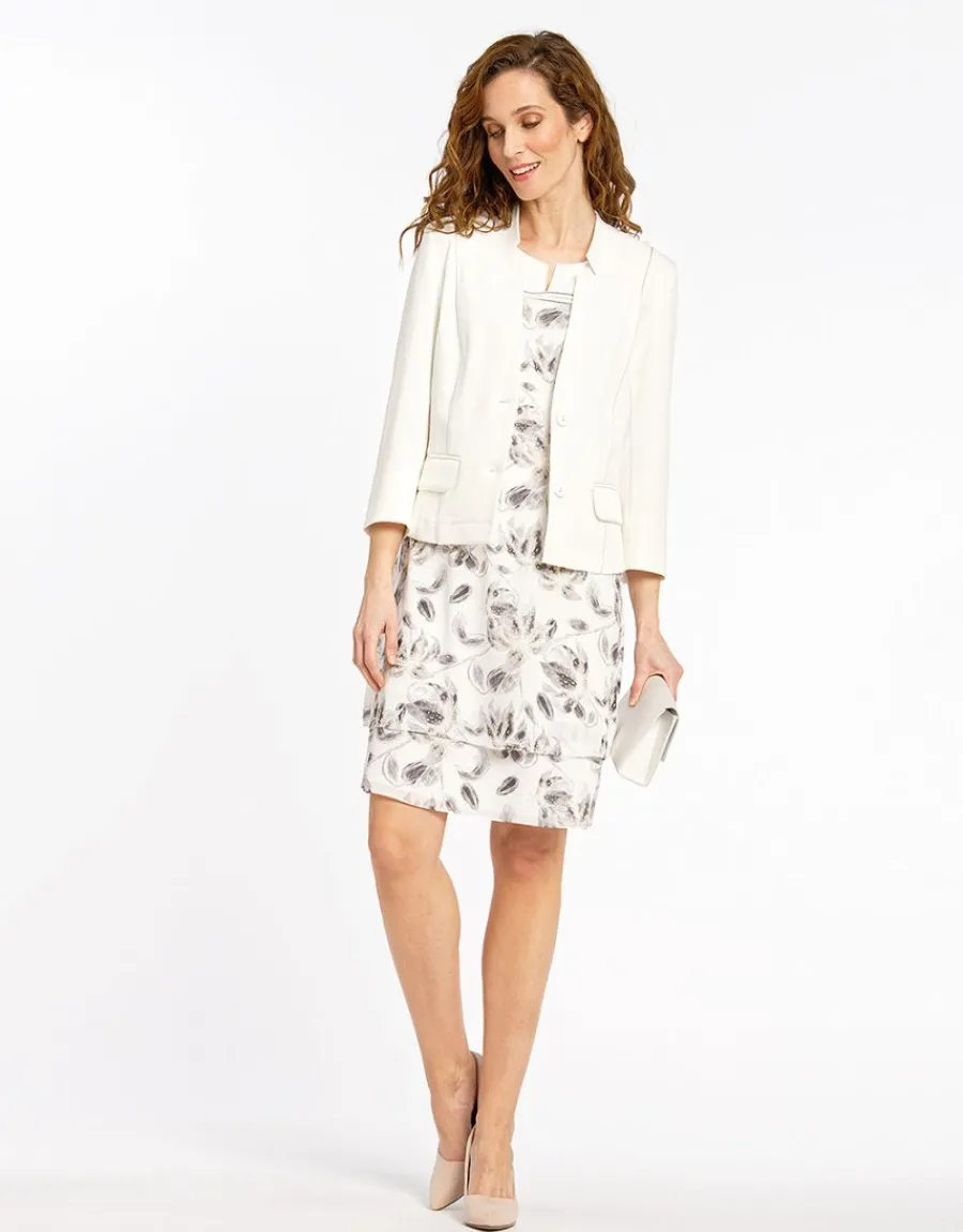 Christine Laure Robes|Robes & Jupes*Robe chic écrue à volants