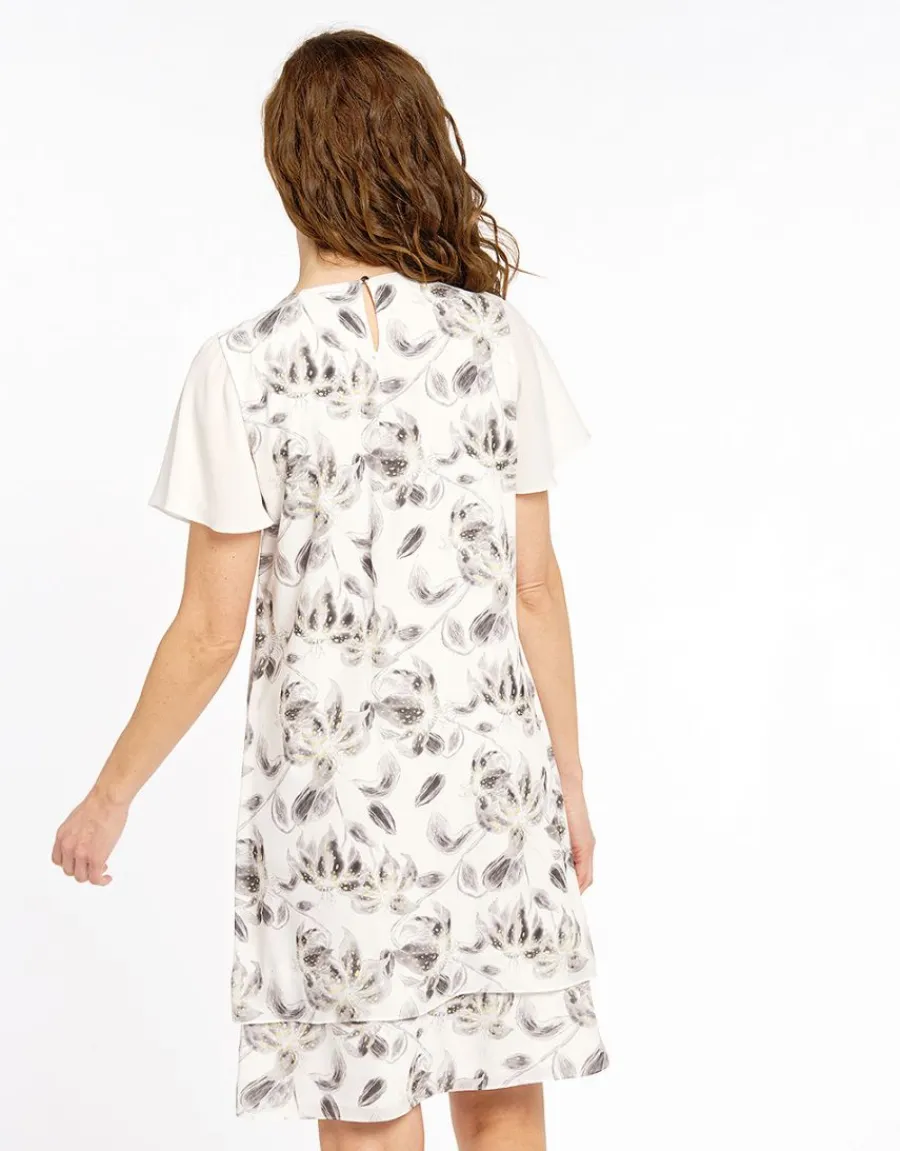 Christine Laure Robes|Robes & Jupes*Robe chic écrue à volants