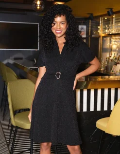 Christine Laure Robes|Robes & Jupes*Robe chic noir argent