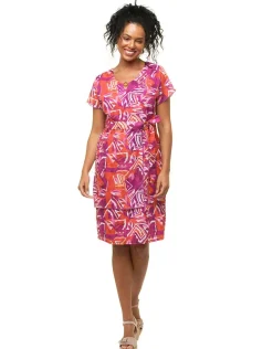 Christine Laure Robes|Robes & Jupes*Robe chic violet coton