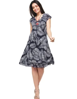 Christine Laure Robes|Robes & Jupes*Robe coton imprimé bleu