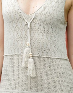 Christine Laure Robes|Robes & Jupes*Robe crochet beige