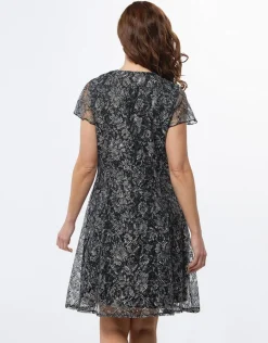 Christine Laure Robes|Robes & Jupes*Robe dentelle noir motif