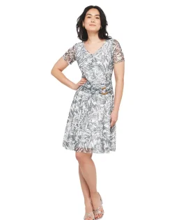 Christine Laure Robes|Robes & Jupes*Robe dentelle vert kaki