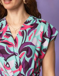 Christine Laure Robes|Robes & Jupes*Robe drapée imprimée