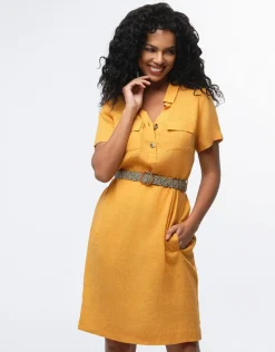 Christine Laure Robes|Robes & Jupes*Robe en lin ocre