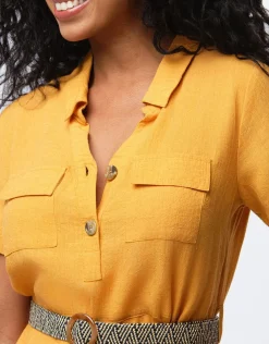 Christine Laure Robes|Robes & Jupes*Robe en lin ocre