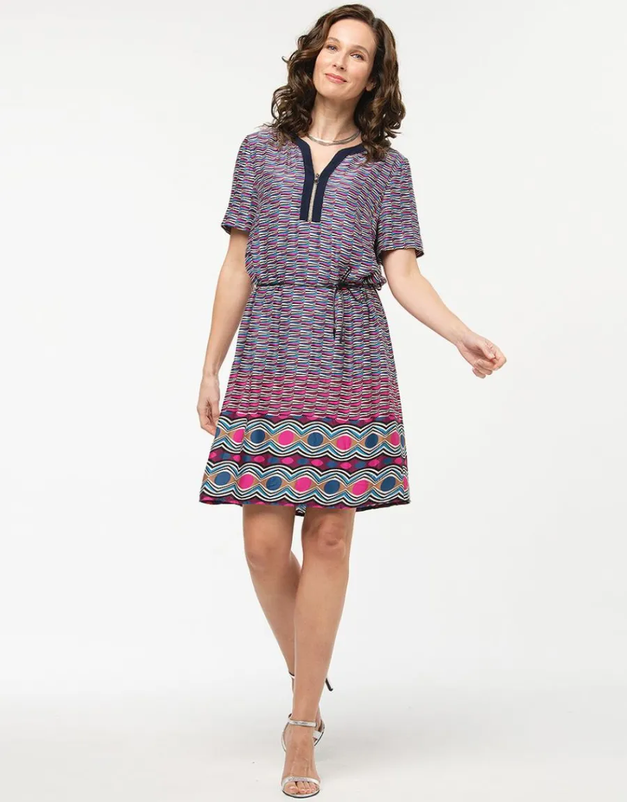 Christine Laure Robes|Robes & Jupes*Robe fuchsia imprimée