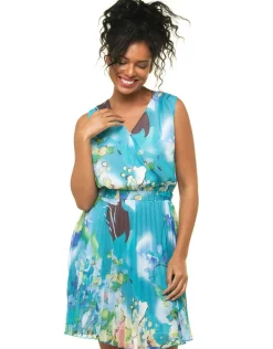 Christine Laure Robes|Robes & Jupes*Robe habillée bleu vert