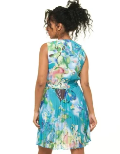 Christine Laure Robes|Robes & Jupes*Robe habillée bleu vert