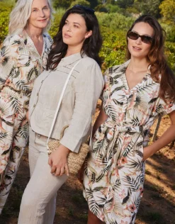 Christine Laure Robes|Robes & Jupes*Robe imprimée écru