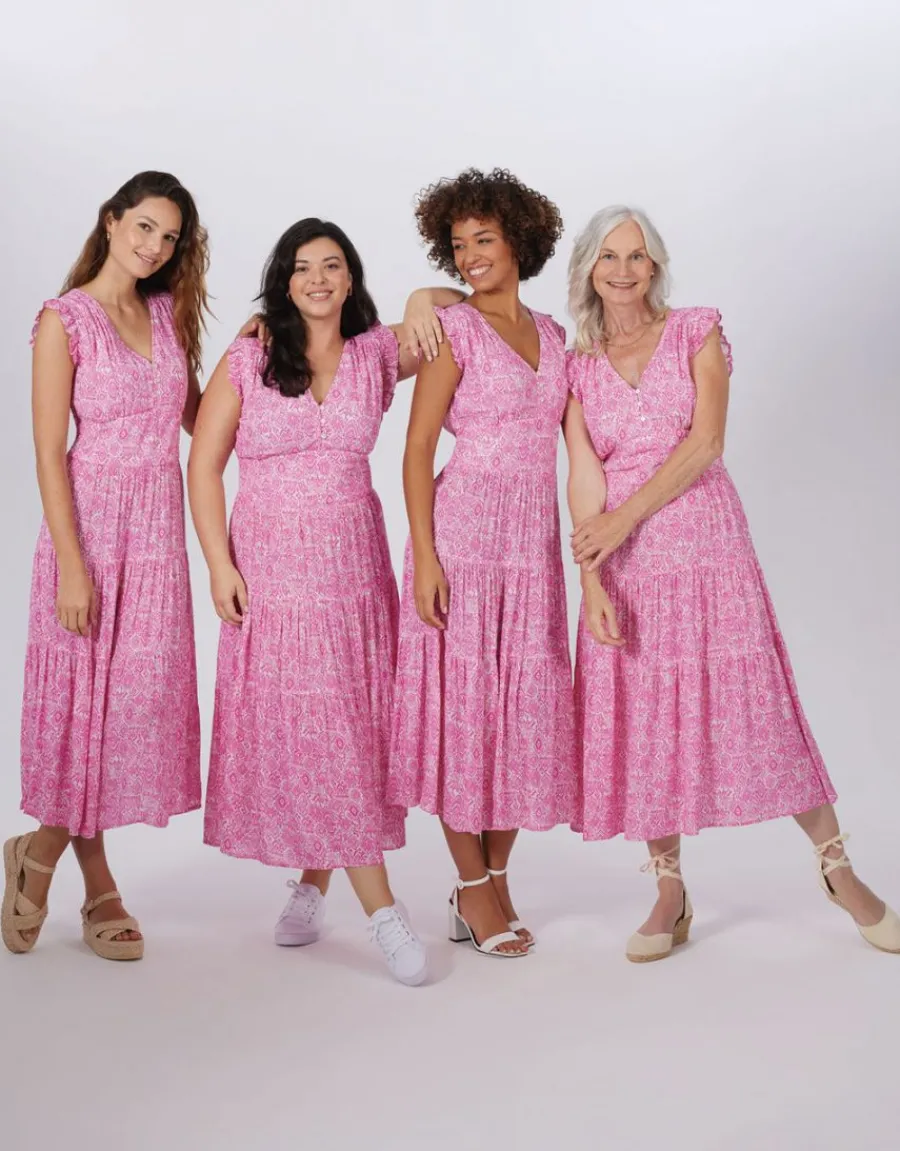Christine Laure Robes|Robes & Jupes*Robe longue rose