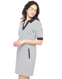 Christine Laure Robes & Jupes|Robes*Robe marinière écru bleu