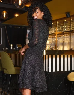 Christine Laure Robes|Robes & Jupes*Robe noir dentelle irisé