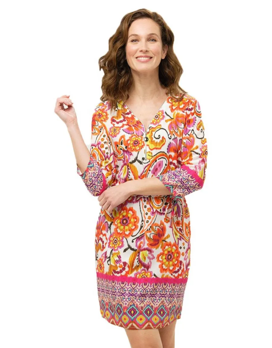 Christine Laure Robes|Robes & Jupes*Robe orange imprimée