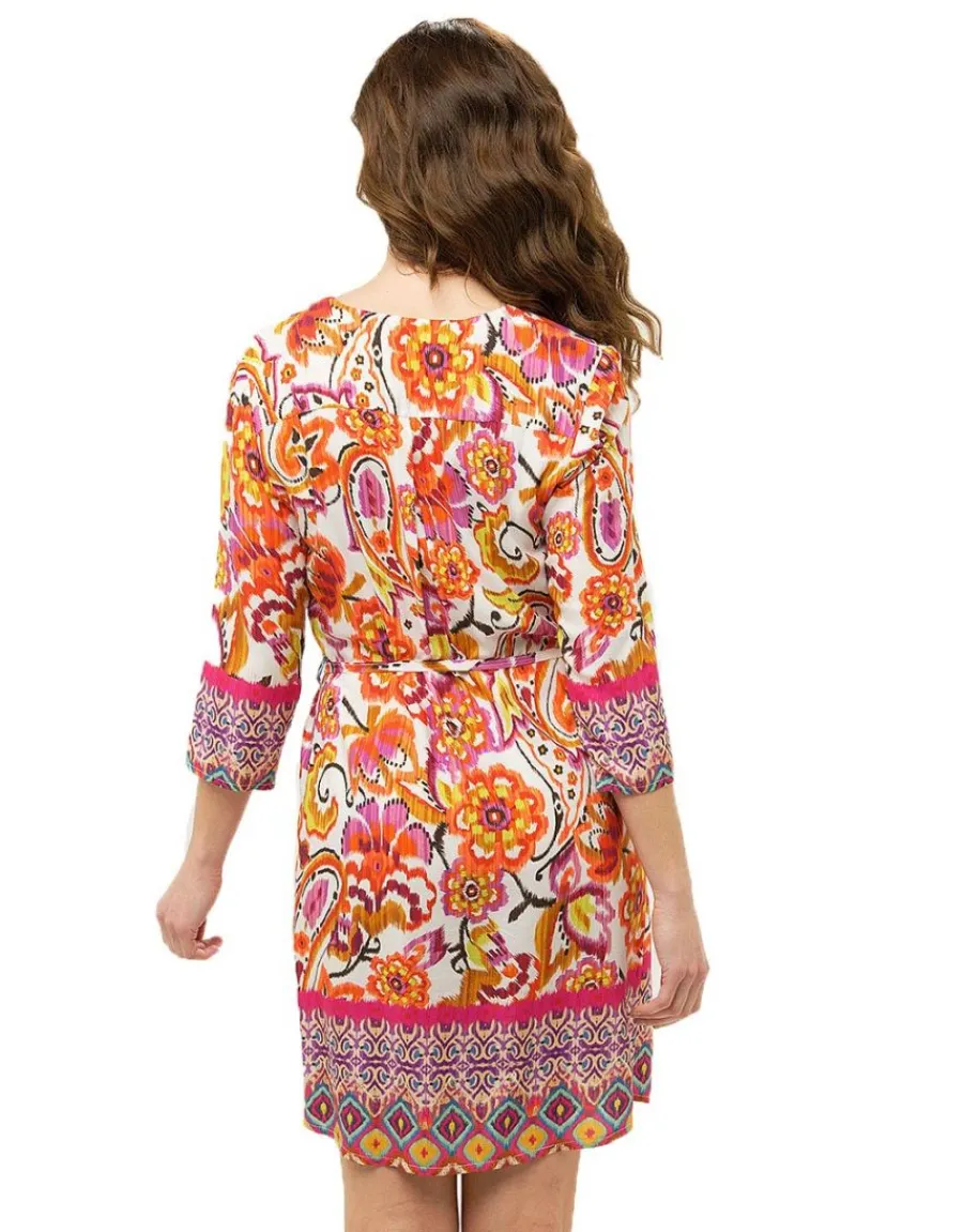 Christine Laure Robes|Robes & Jupes*Robe orange imprimée