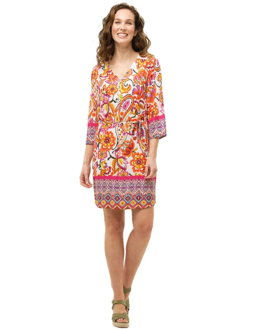 Christine Laure Robes|Robes & Jupes*Robe orange imprimée